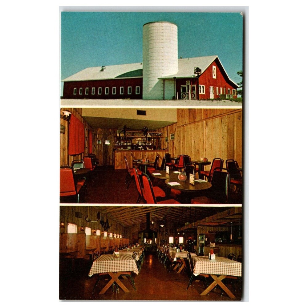 Vintage The Red Barn Greenfield MO Stockton Lake Restaurant Postcard